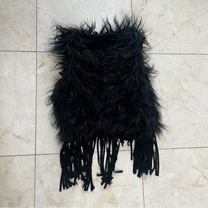 Code Love Like New Faux Fur Vest with Fringe Size small/Medium